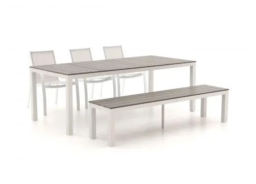 R&S Design Altea/Fidenza 220cm dining tuinset met bank 5-delig stapelbaar