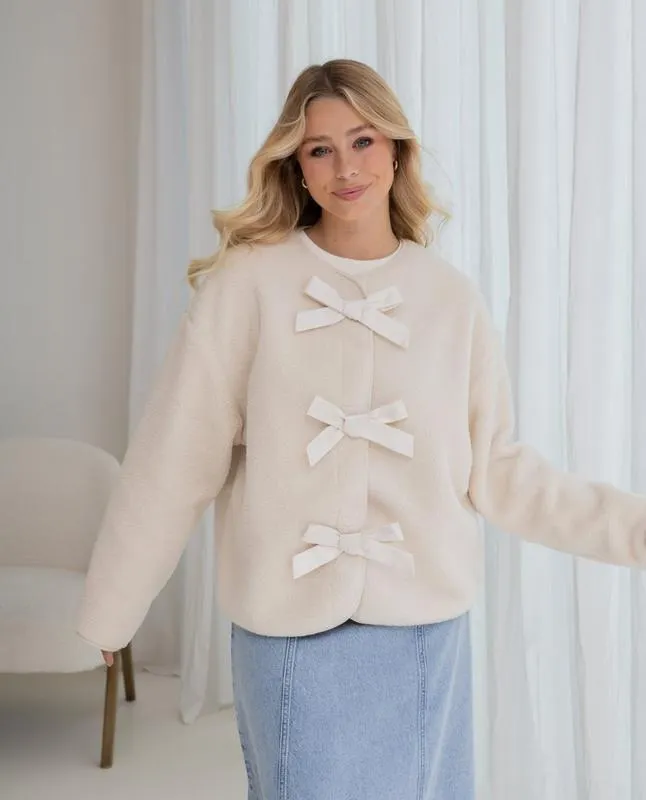 Teddy vest met strikken, oversized fit, XS-L