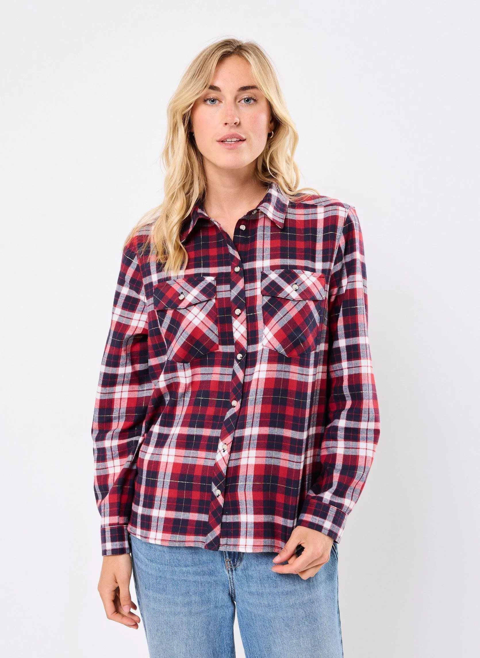 Lange mouw overhemden CAROLLA2 dames rood