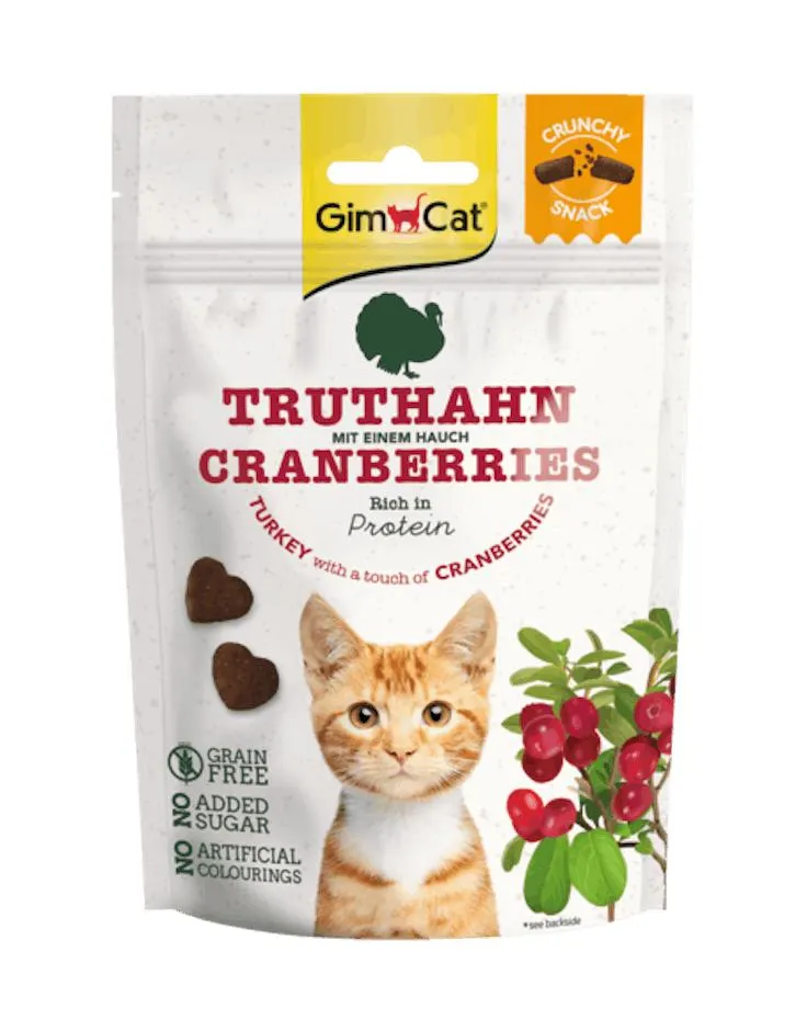 GimCat crunchy snack kalkoen & cranberry 50g