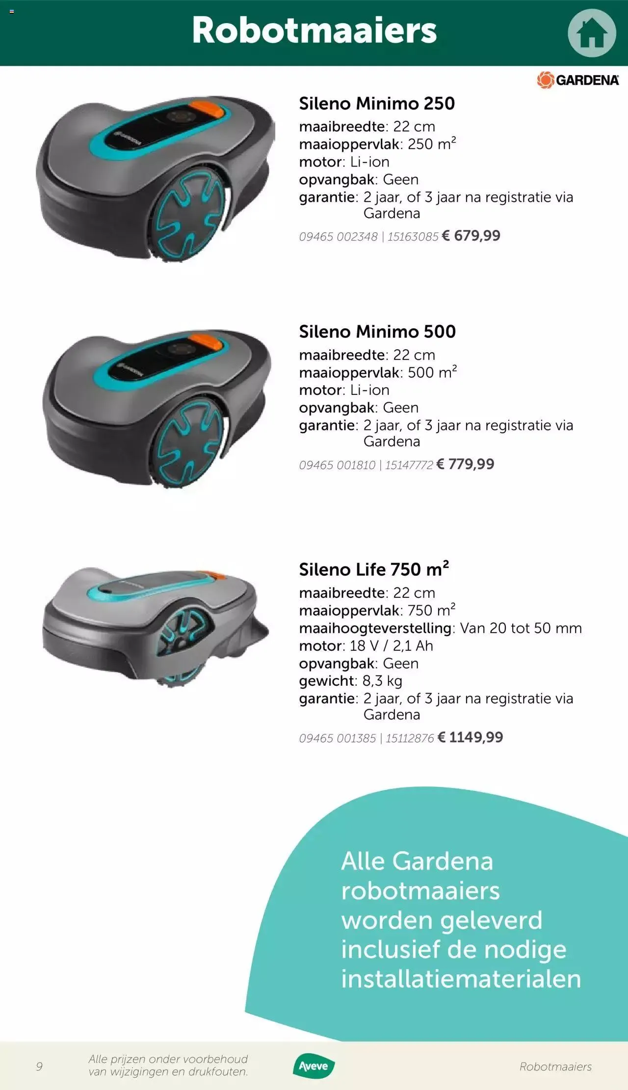 Aveve folder - Gids tuinmachines van 12 mei tot 31 december 2023 - folder pagina 9