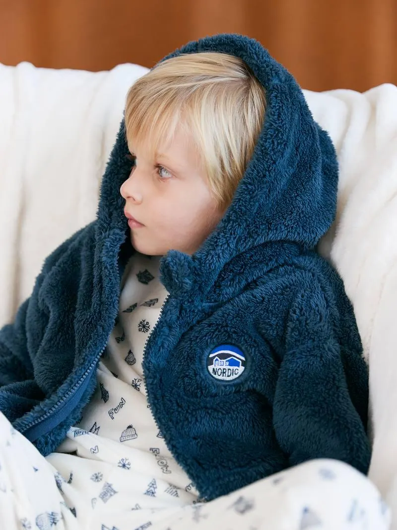 Veste Sherpa Nuit Garçon - bleu nuit