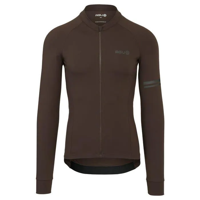 Solid Fietsshirt Lange Mouwen Performance Ground Coffee Heren