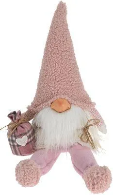 ALX615650 Gnome Roze Cap Zittend - 23 x 24 x 49 cm