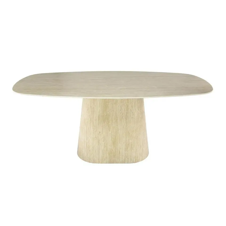 Eettafel Deens Ovaal - Travertin - 180x90x76cm - Centro