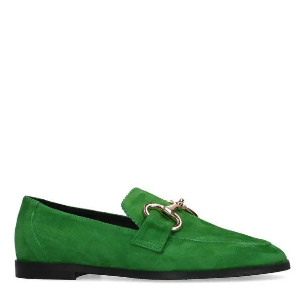 Groene suède loafers