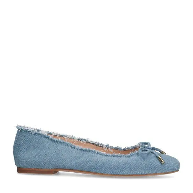 Denim ballerina's met strik