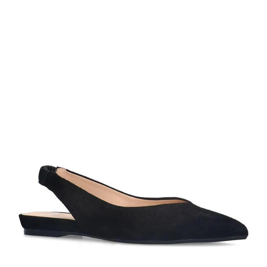 Zwarte suède slingbacks