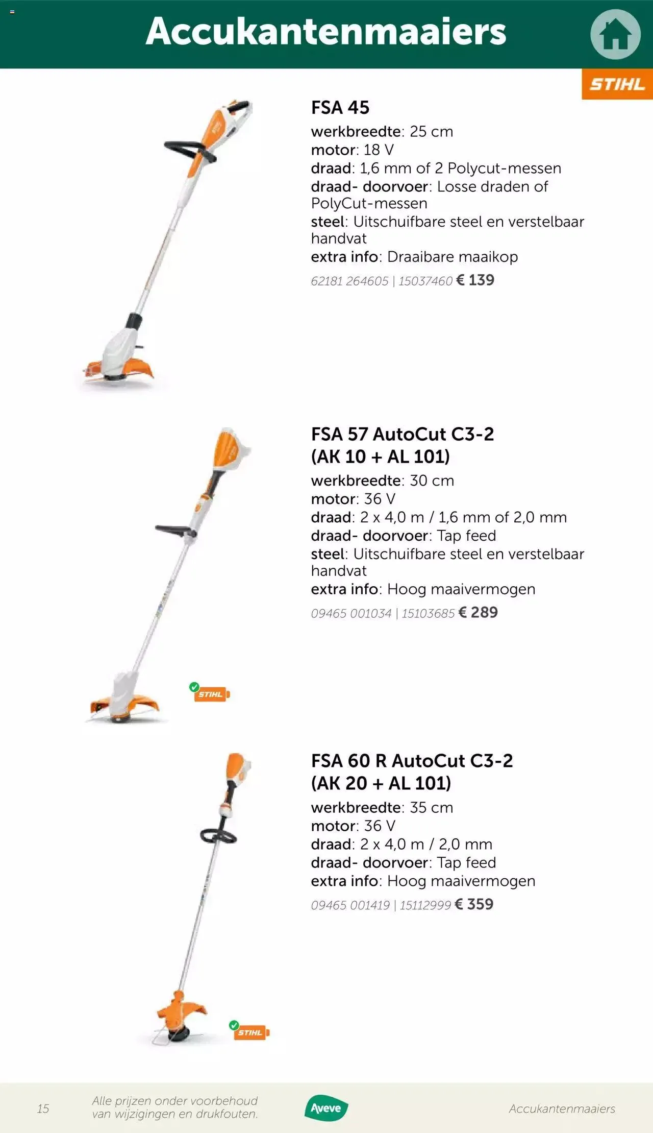 Aveve folder - Gids tuinmachines van 12 mei tot 31 december 2023 - folder pagina 15