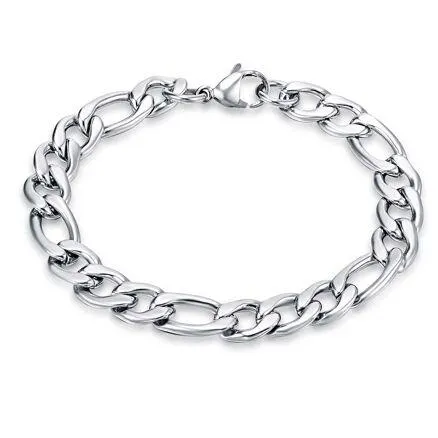 Armband in edelstaal, figaro ketting