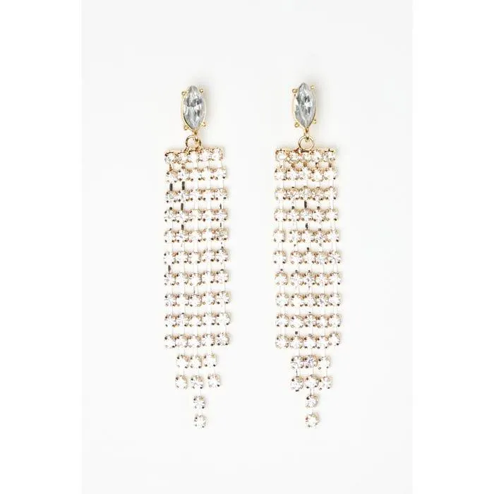 Oorbellen waterval lang steentjes