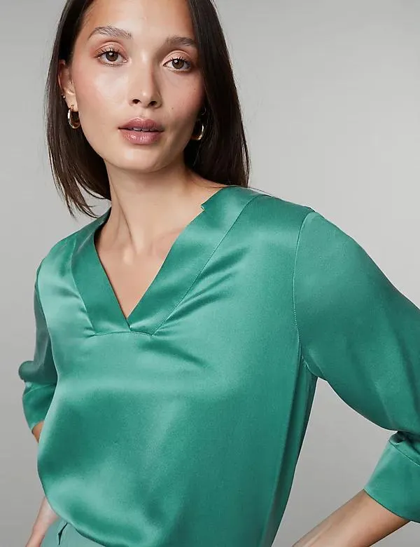 Pure Silk V-Neck Top