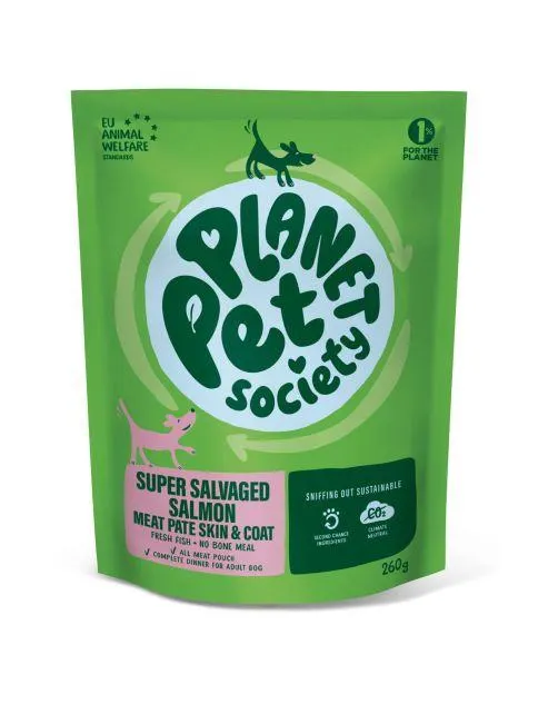 Planet Pet Society Dog Pouch Super Salvaged Skin & Coat - Hondenvoer - Zalm 260 g