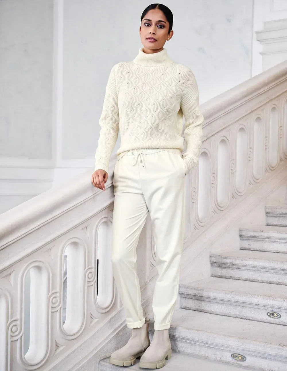 Kabeltrui van scheerwol en kasjmier