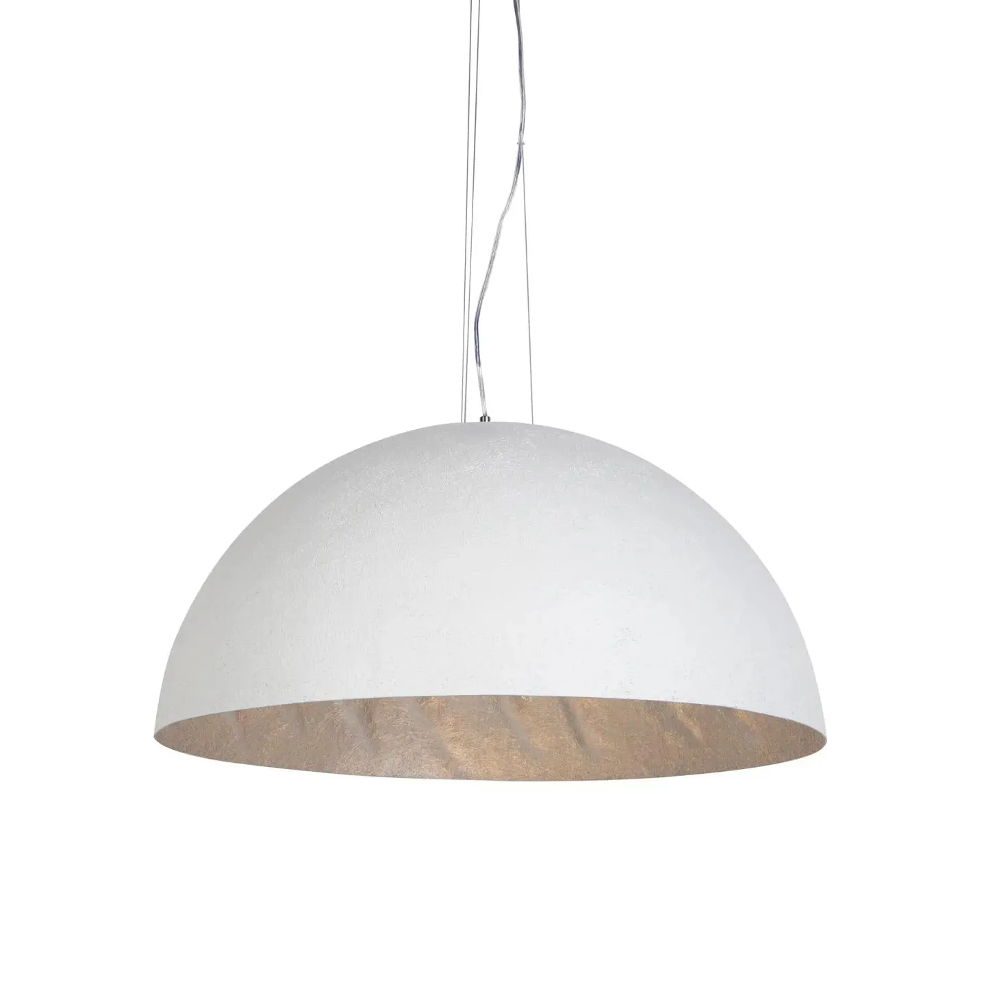 Moderne hanglamp wit met zilver 70cm - Magna