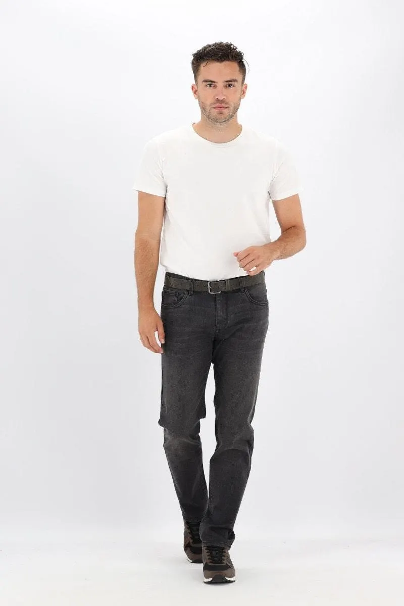 Donkergrijze tapered jeans