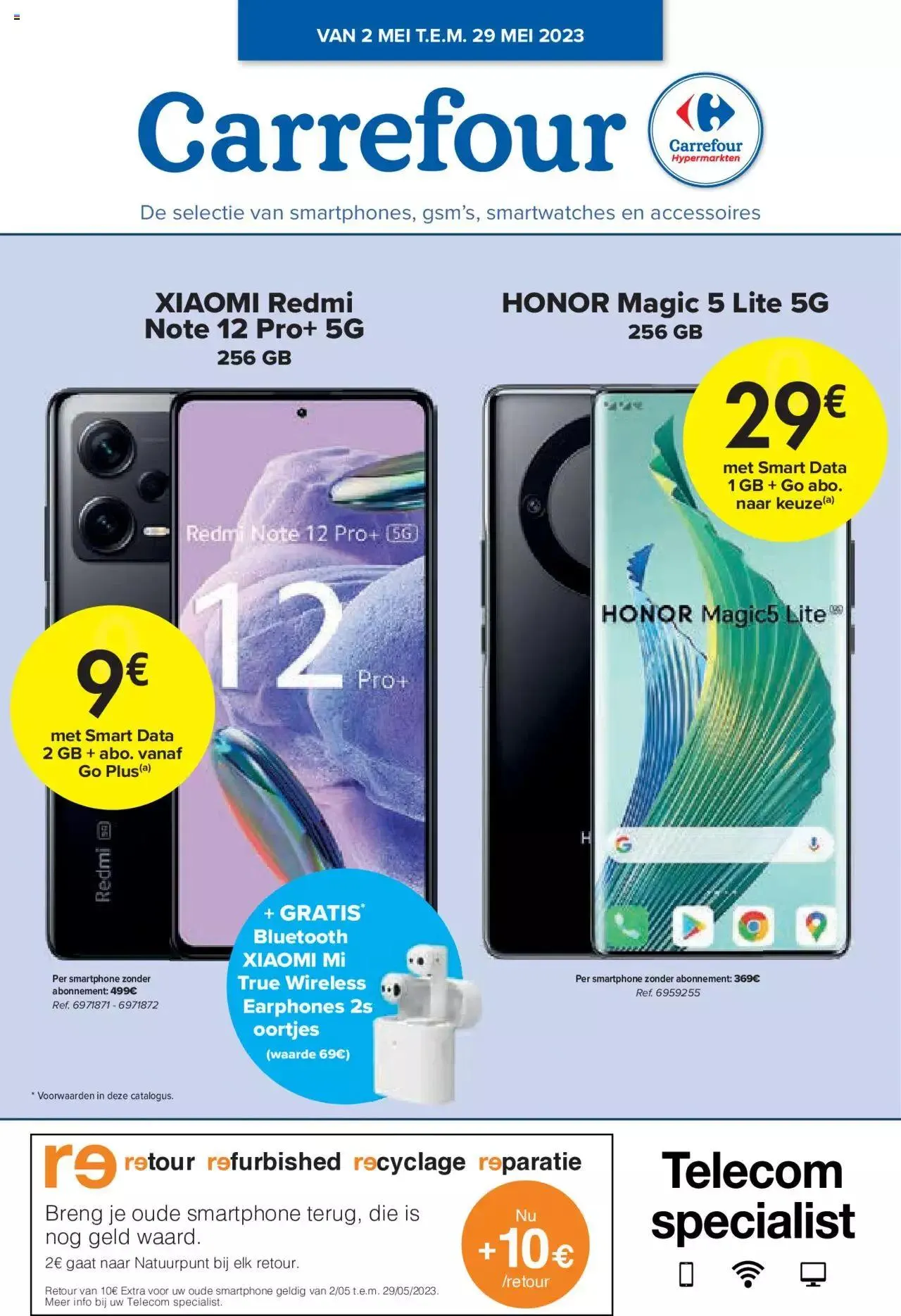Carrefour - Onze telecom catalogus van 29 mei tot 31 december 2023 - folder pagina 1