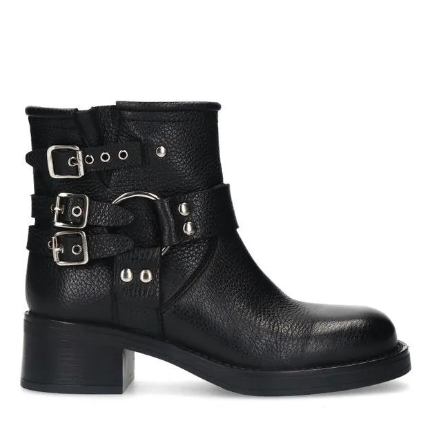 Zwarte biker enkelboots