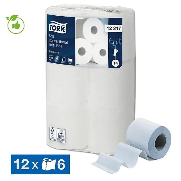 Toiletpapier Tork Premium zacht 2-laags, set van 72 rollen