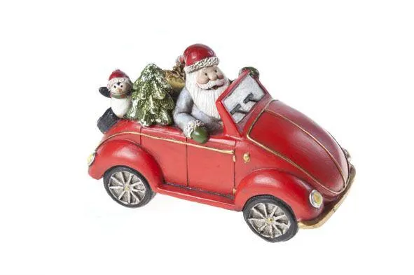 Cosy & Trendy AW3436010 Auto Keramiek Santa Rood - 15,5 x 8 x 10 cm