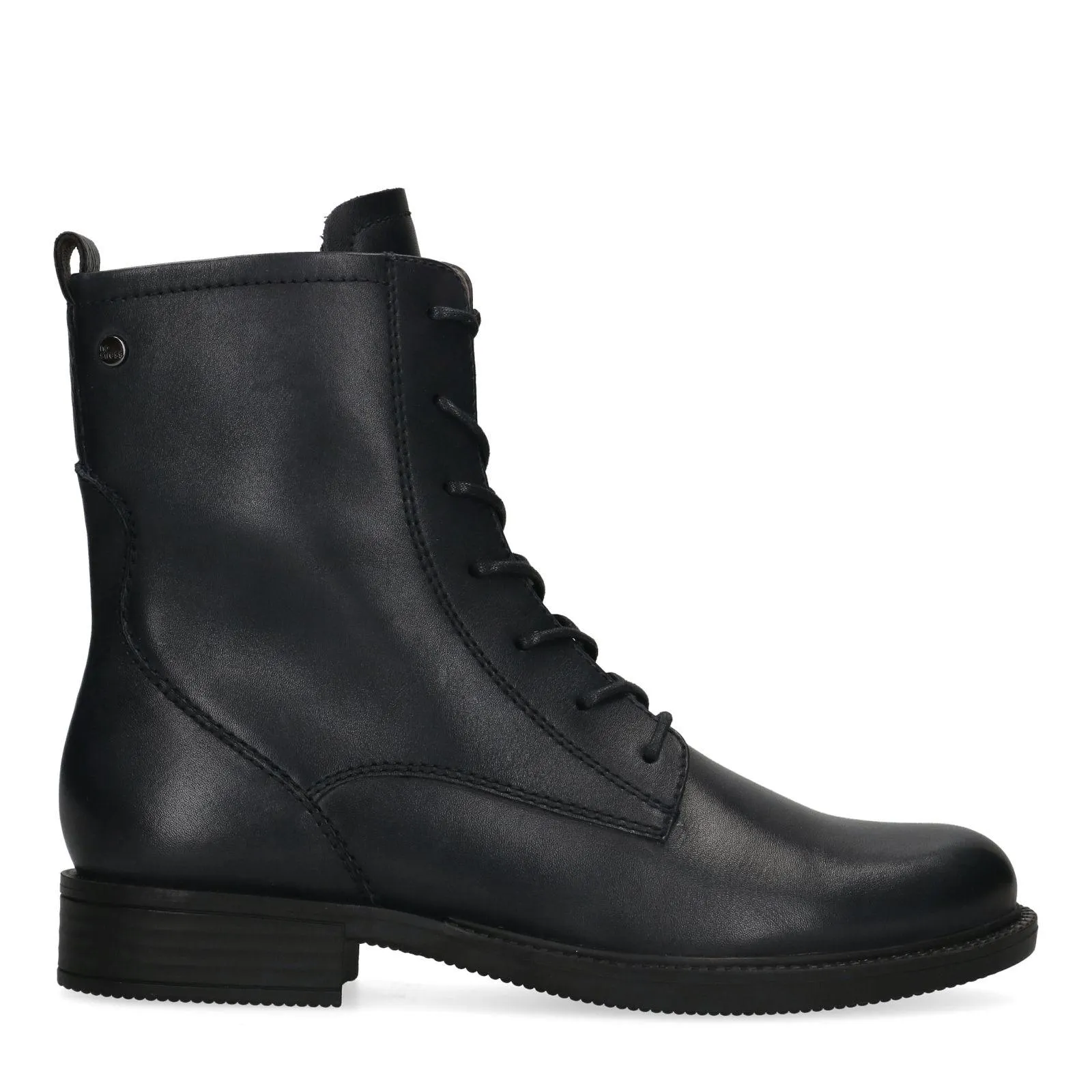 No Stress Blauwe leren veterlaarsjes