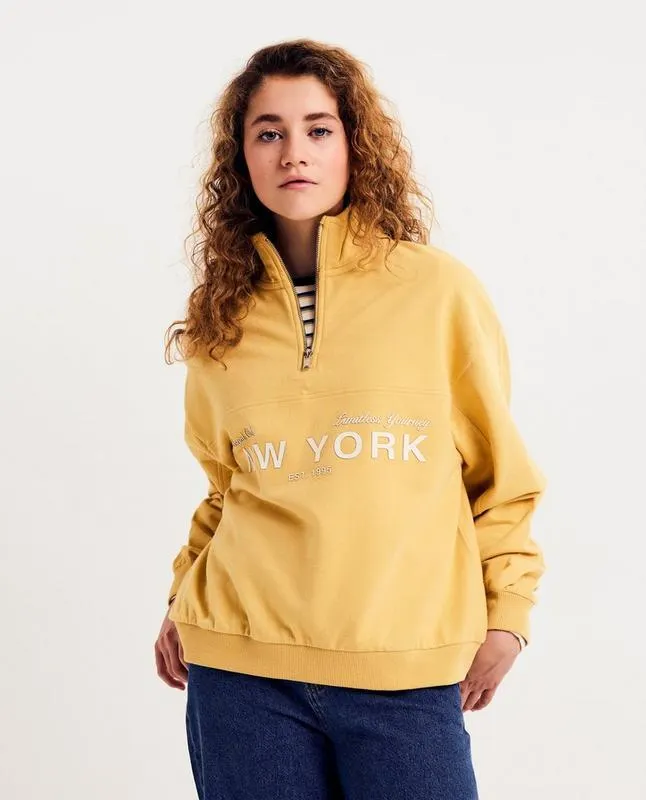Sweater met korte rits