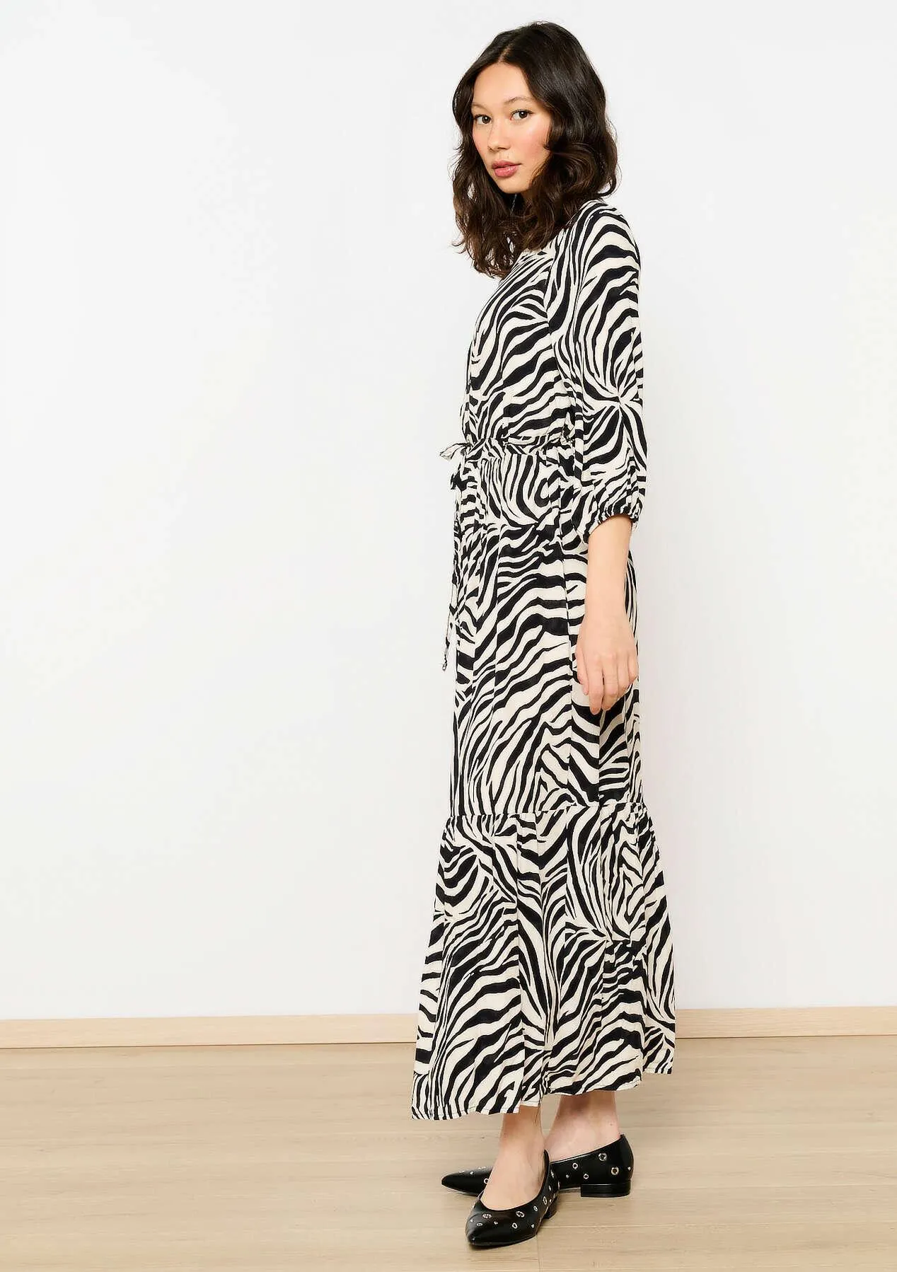 Maxi dress with zebra print