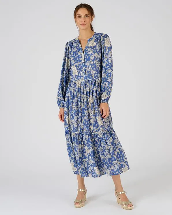 Jurk met lagen vezels pure viscose Lenzing™ Ecovero™