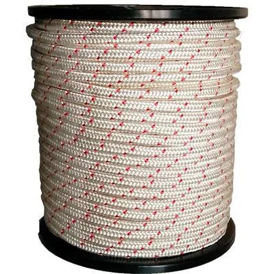 Rouleau corde Polyester tressé marquée Rouge 10mm x 100m