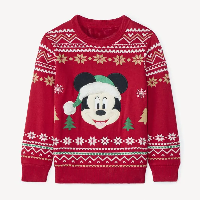 Pull de Noël Mickey Disney en tricot doublé pour garçon