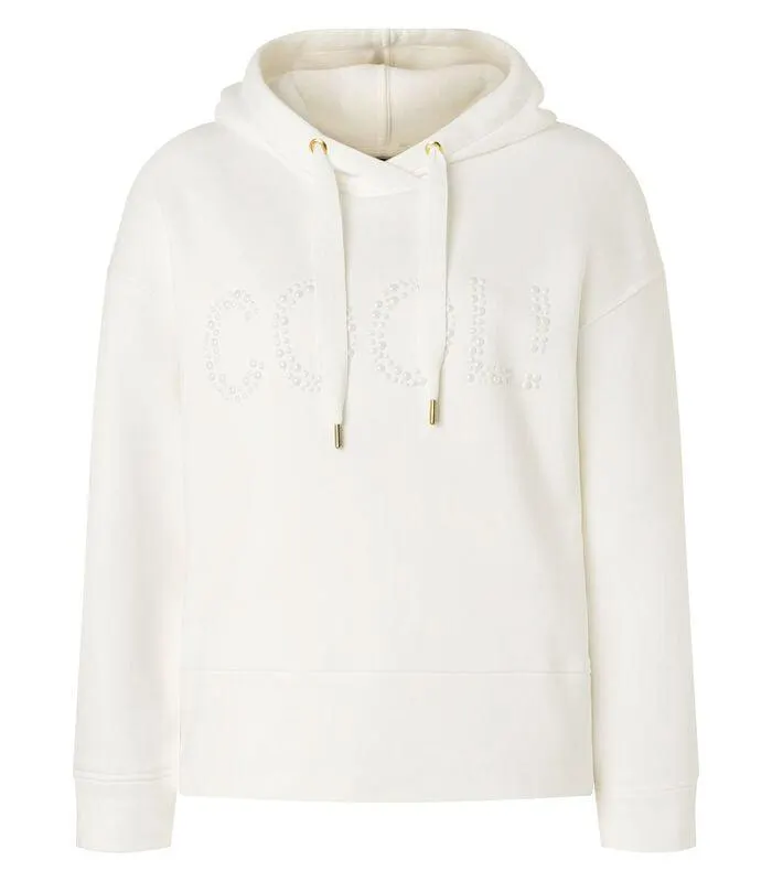 Hoodie met geapppliqueerde tekst van parels