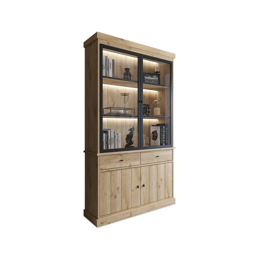 Vitrinekast CASTELLO 4D-2L Lichte Eik