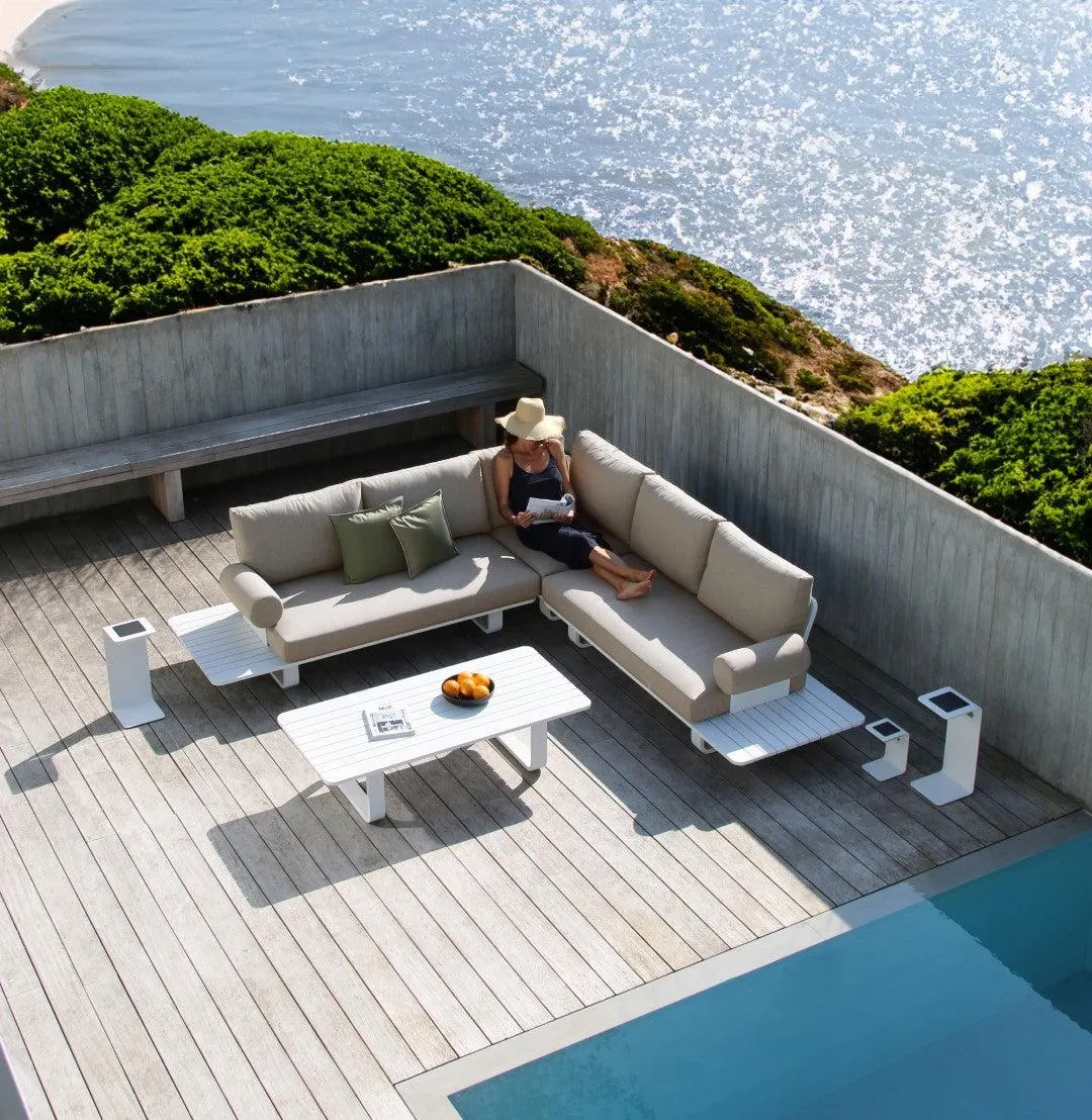 Miami loungeset white mat full aluminium