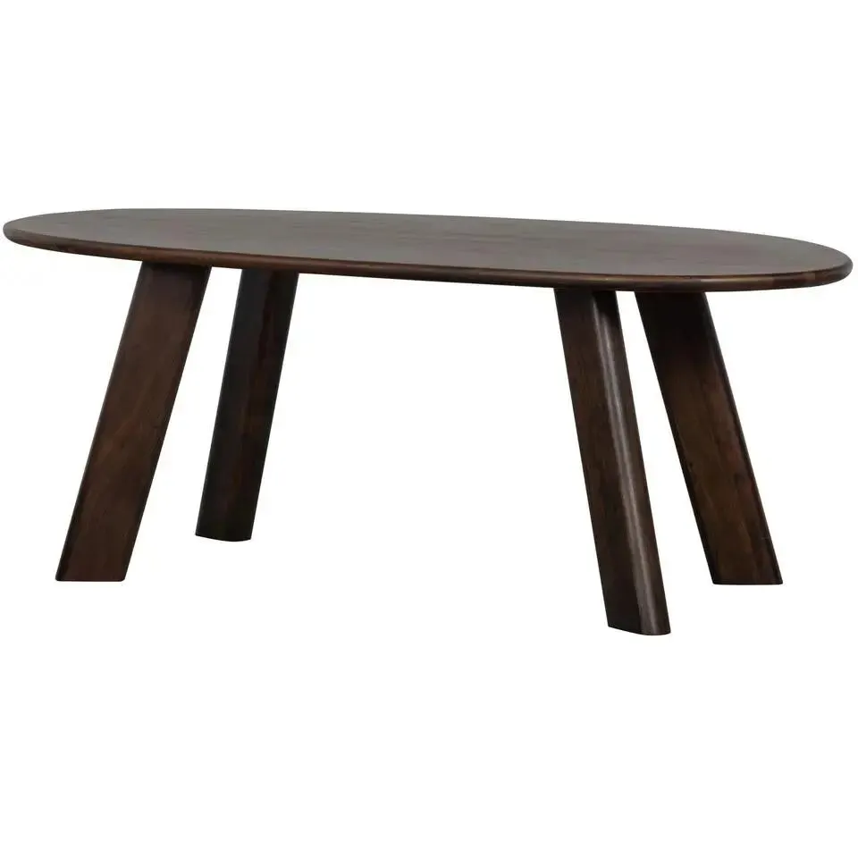 WOOOD Roundly Eetkamertafel - Mangohout - Walnoot - 76x200x100