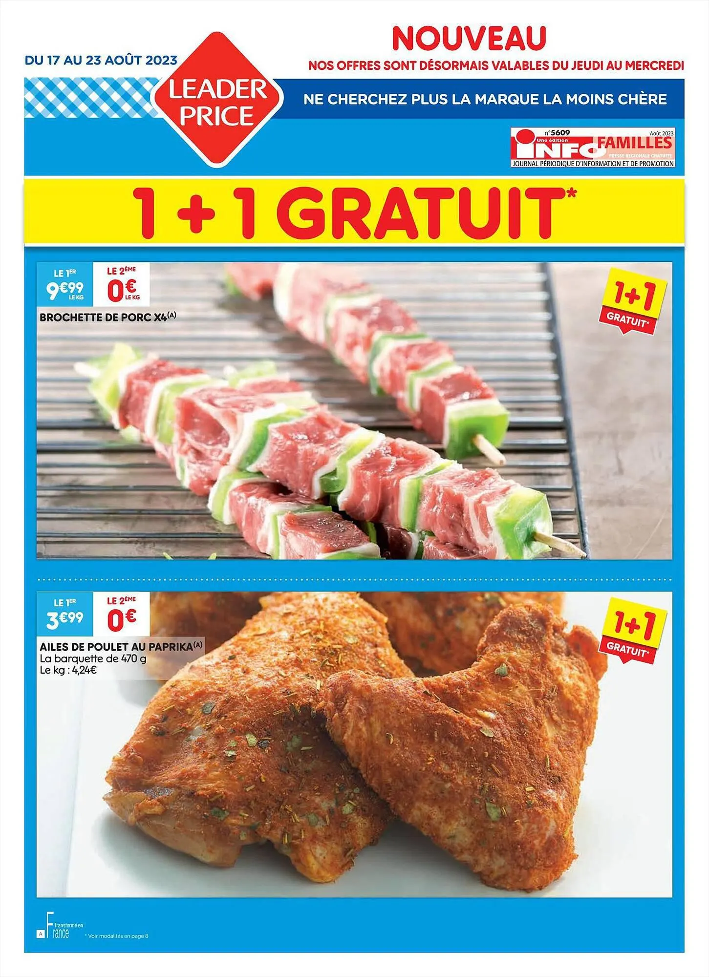 Leader Price folder van 17 augustus tot 23 augustus 2023 - folder pagina 1