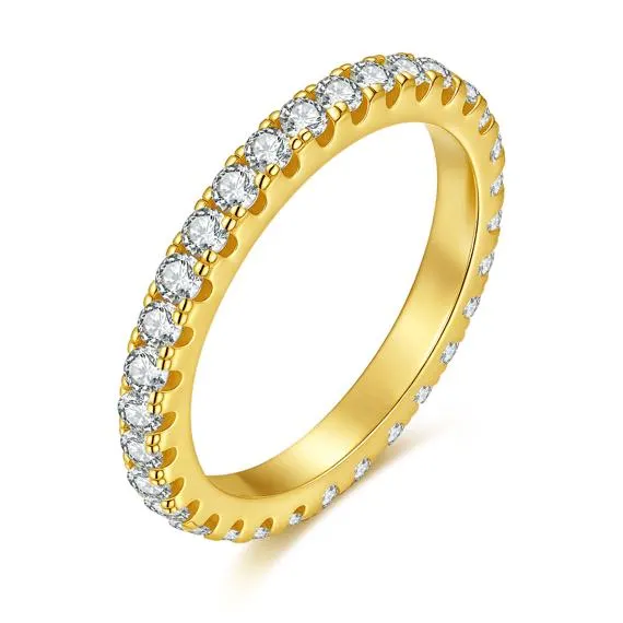 Ring in 18kt verguld zilver, zirkonia