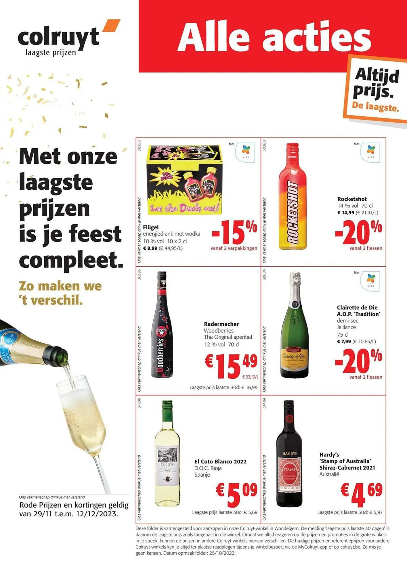Colruyt folder van 30 november tot 12 december 2023 - folder pagina 1