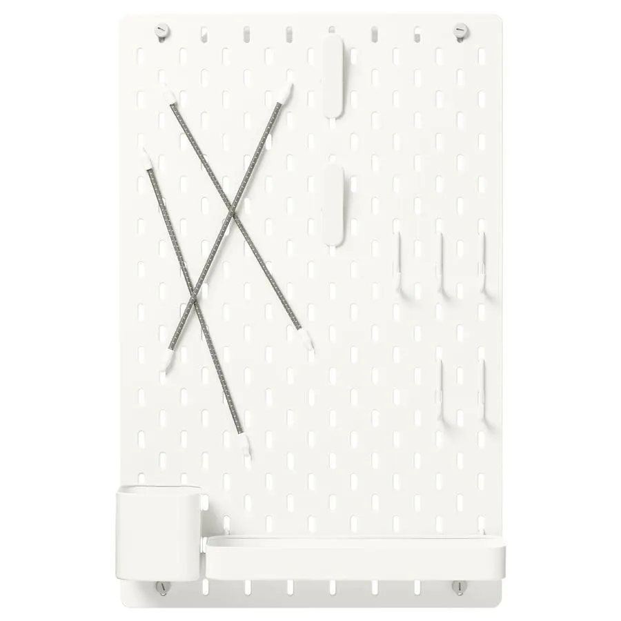 SKÅDIS Pegboard combination, white, 36x56 cm