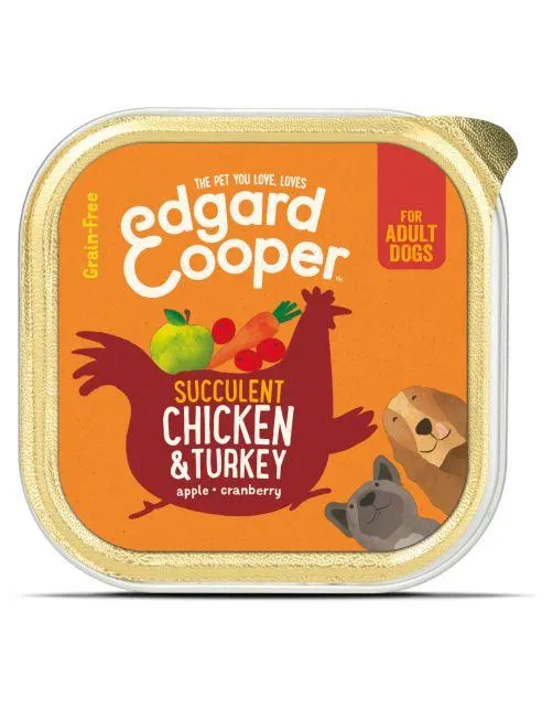 Edgard&Cooper Kuipje Chicken Turkey Adult - Hondenvoer - Kip Kalkoen Appel 150 g Graanvrij