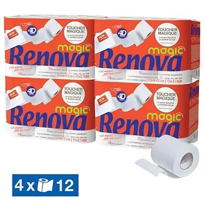 Toiletpapier Renova Magic 2-laags, set van 48 rollen