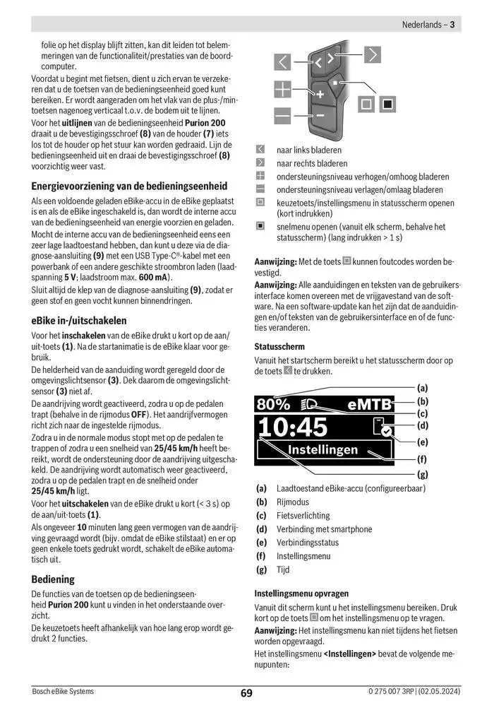 Electric Bike Manual van 12 februari tot 12 augustus 2025 - folder pagina 69