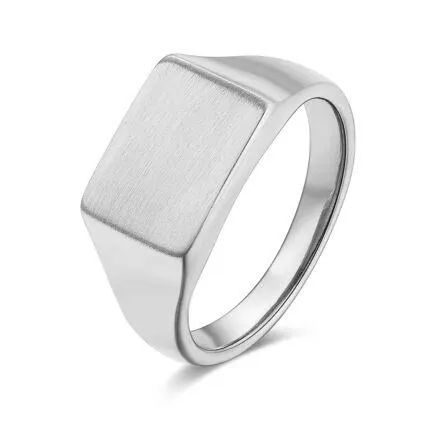 Ring in edelstaal, rechthoek, mat