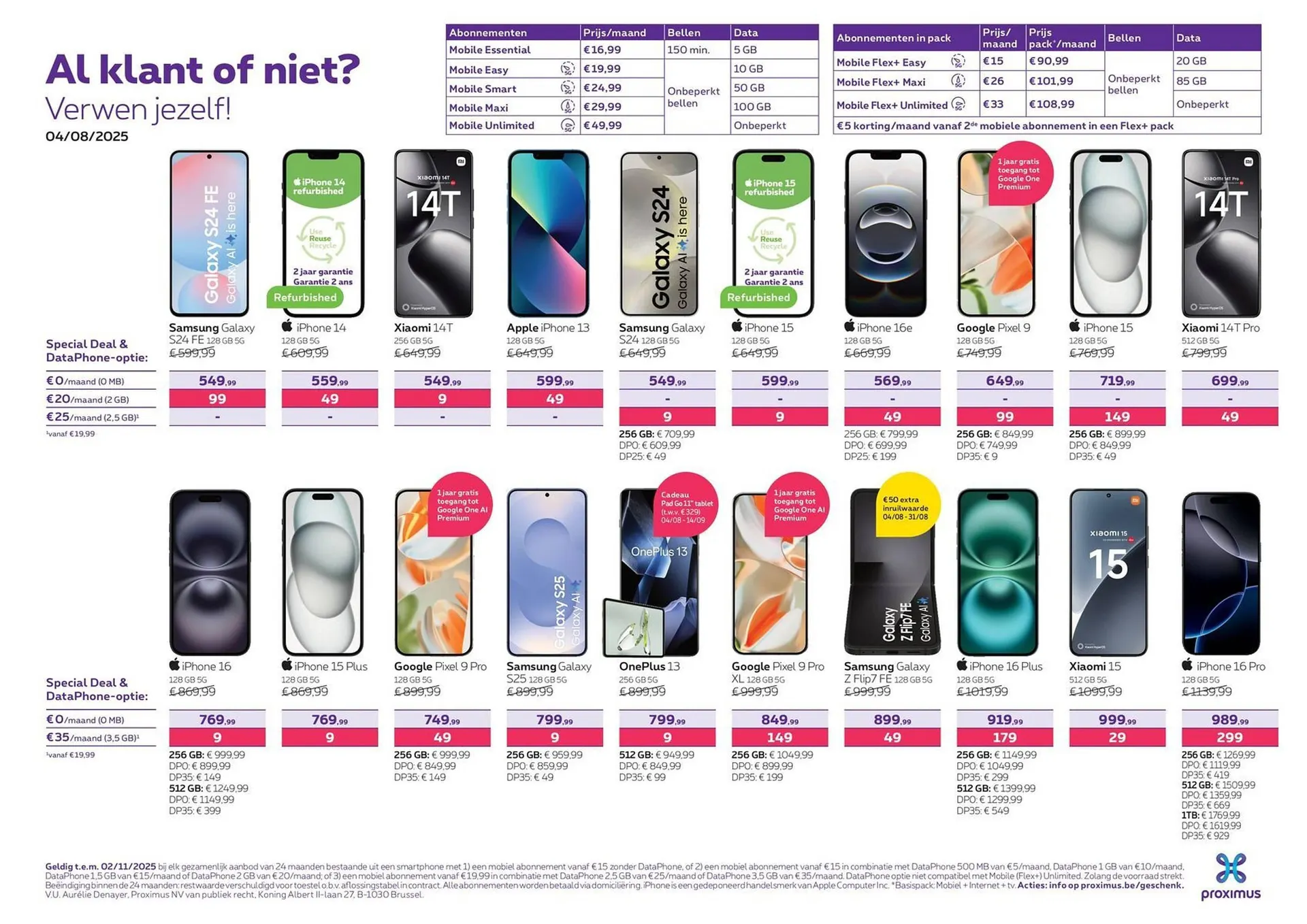 Proximus folder van 4 augustus tot 2 november 2025 - folder pagina 2