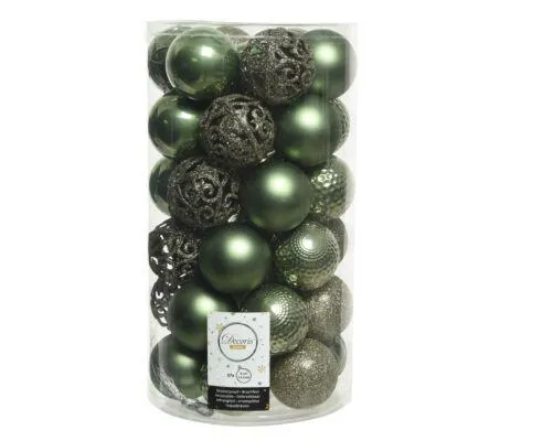 Decoris 020910 Kerstballen Kunststof Mix - 37 Stuks