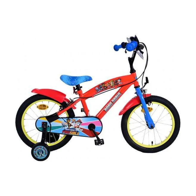 Paw Patrol Kinderfiets - Jongens - 16 inch - Rood - Twee handremmen