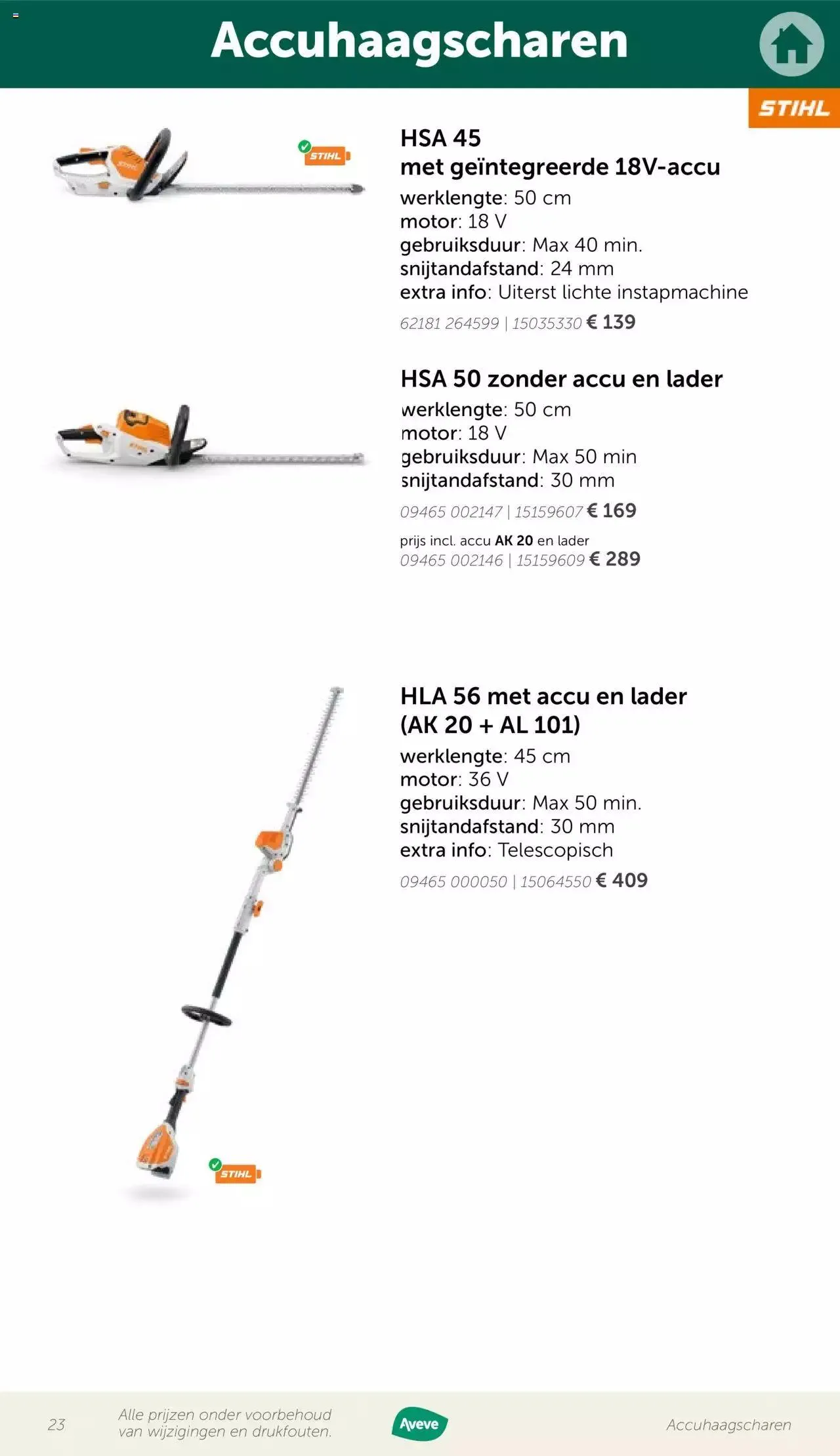 Aveve folder - Gids tuinmachines van 12 mei tot 31 december 2023 - folder pagina 23