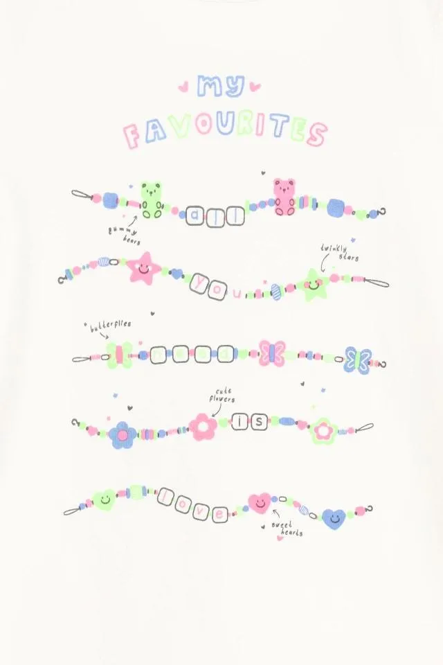 Wit T-shirt 'My favourites'