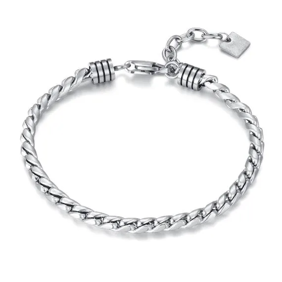 Armband in edelstaal, gedraaid ontwerp