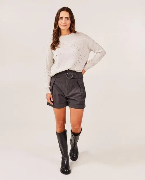 Donkergrijze short