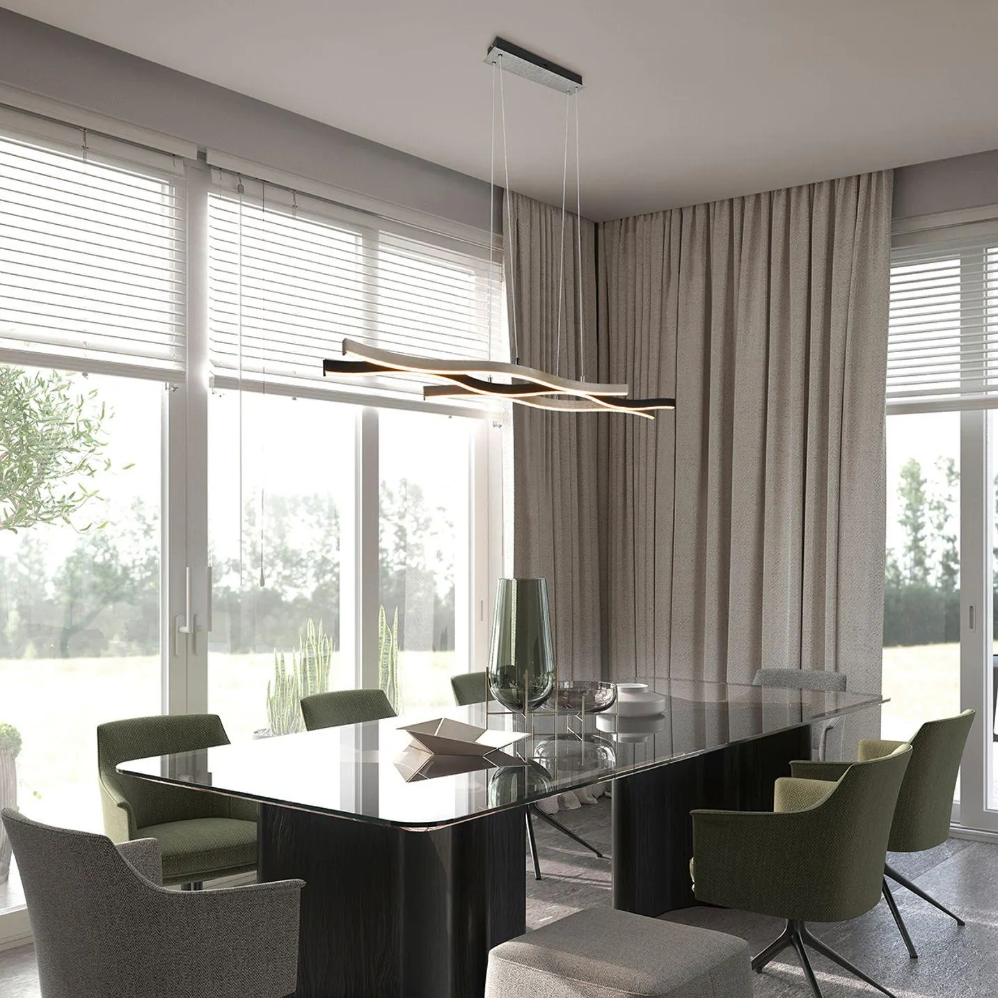 Design hanglamp zwart met zilver incl. LED dimbaar - Blaze